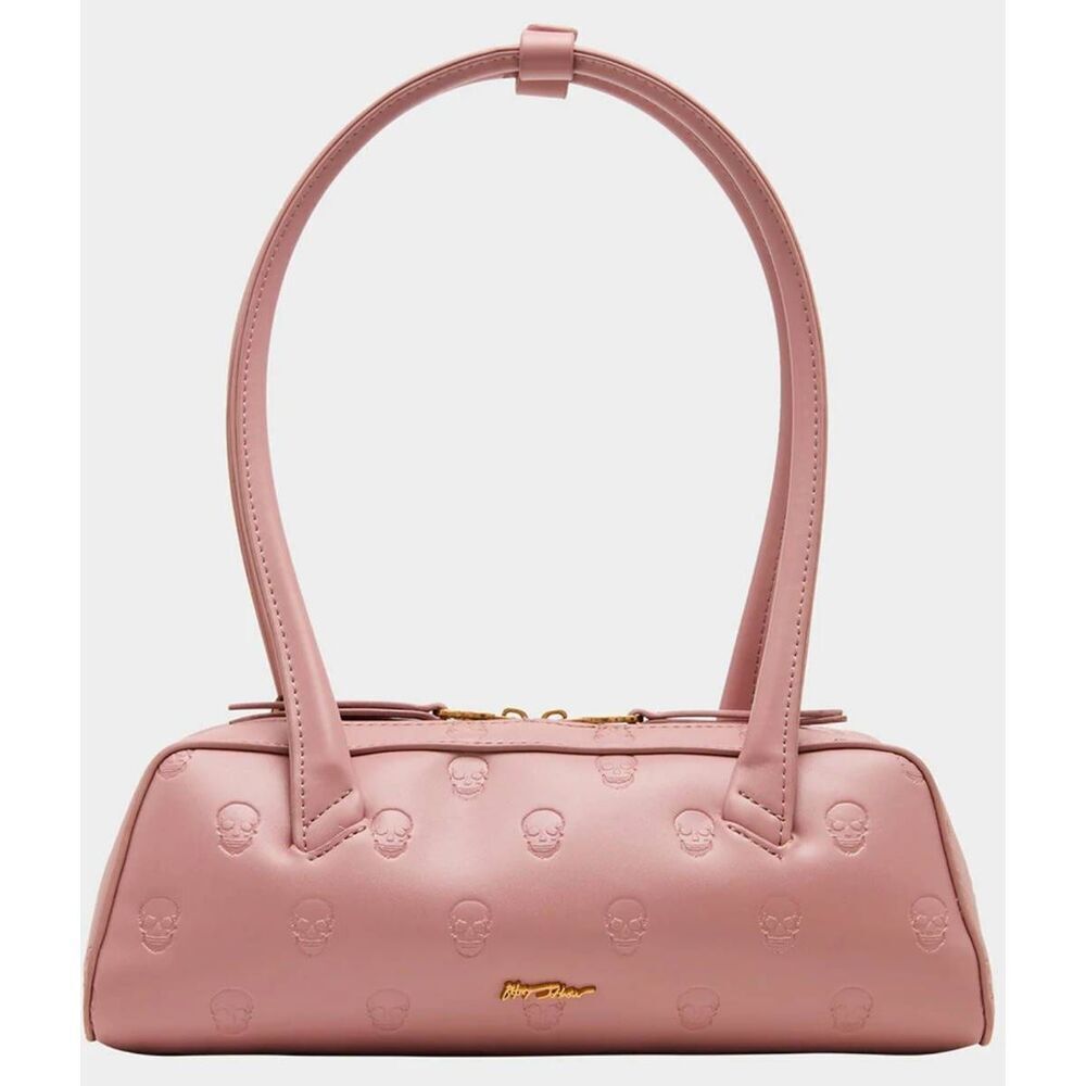 NWT~BETSEY JOHNSON Skullicious Shoulder Bag Purse in Blush Pink~$98 Tags~ - Picture 3 of 8
